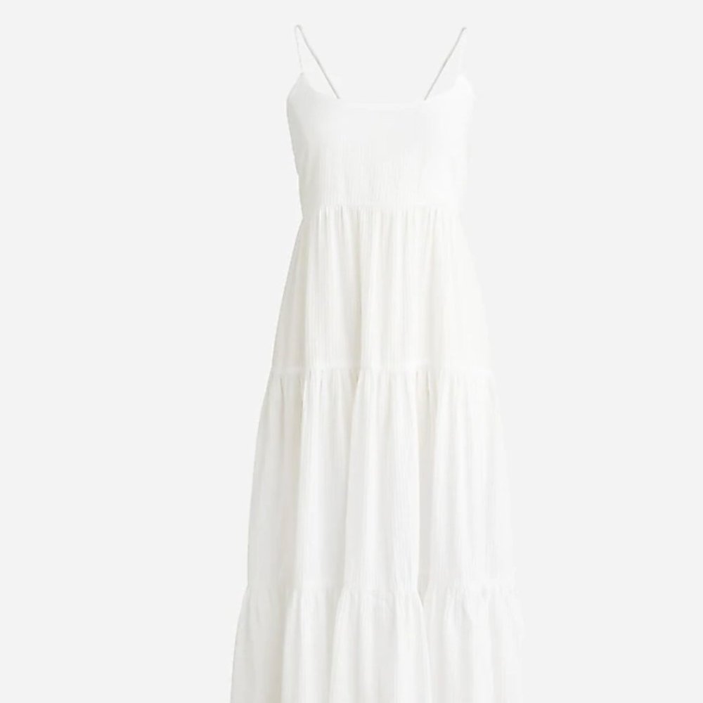 Jcrew Bow-back tiered maxi dress in soft gauze